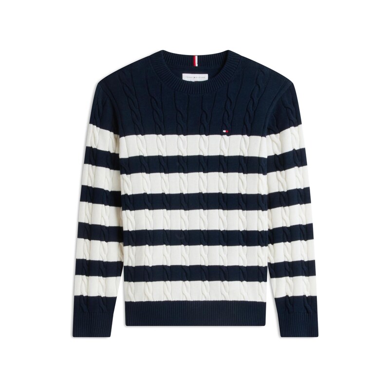 TOMMY HILFIGER Svetr Essential tmavě modrá / bílá