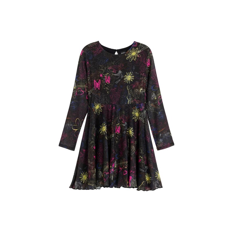 Desigual Šaty modrá / žlutá / pink / černá