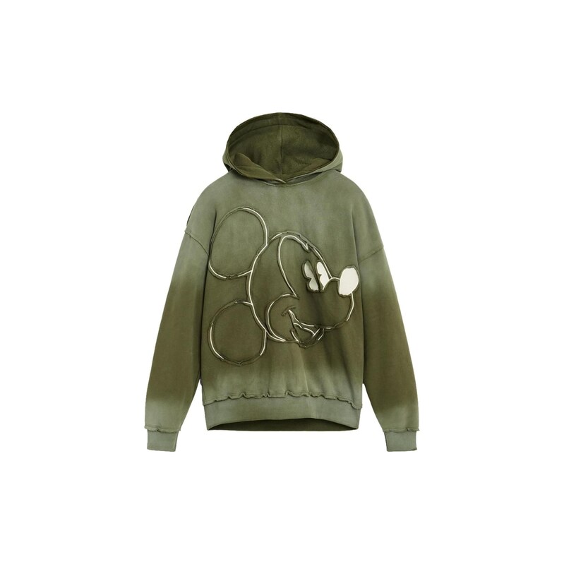 Desigual Mikina khaki / pastelově zelená / bílá