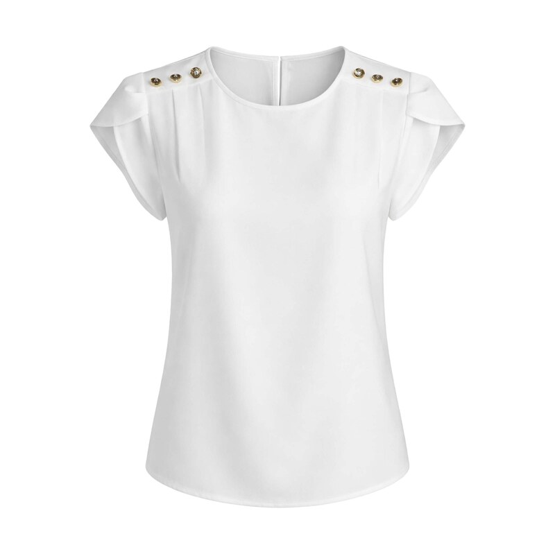 REGINA FASHION Halenka Short Sleeve Blouse with Decorative