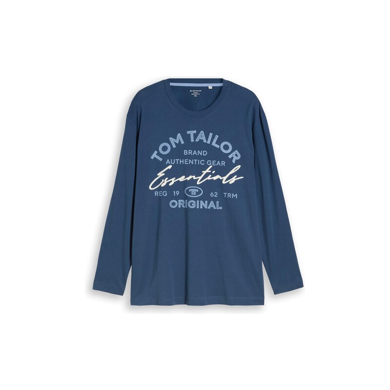 TOM TAILOR Men + Tričko modrá / světlemodrá / bílá