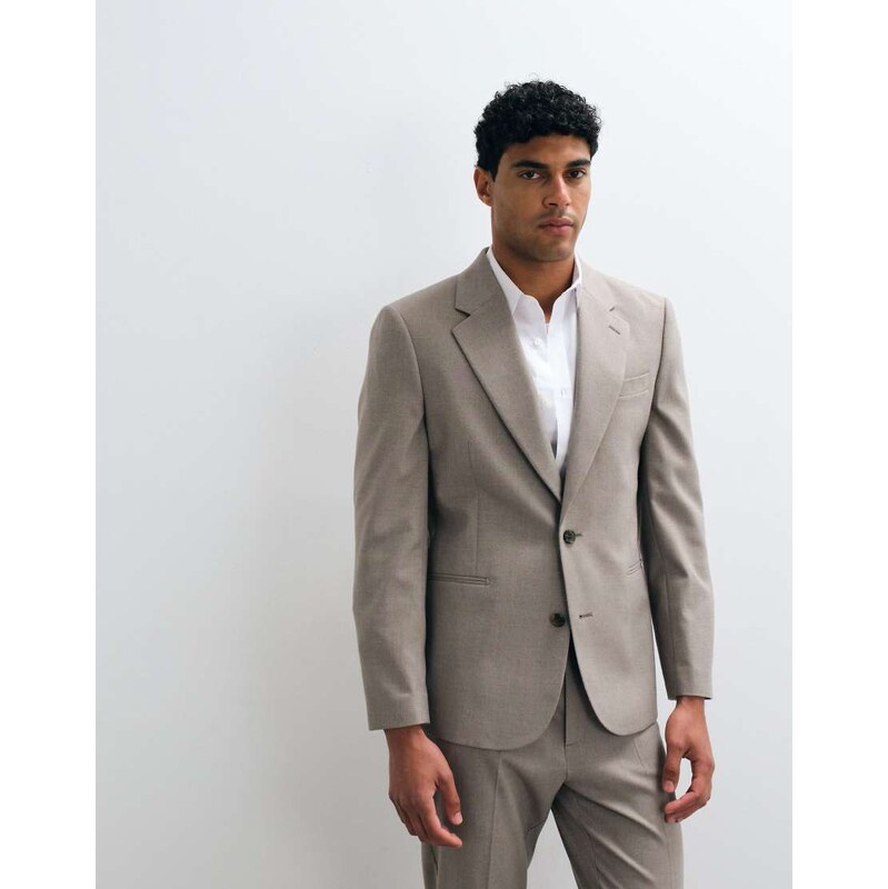 ASOS DESIGN slim suit jacket in grey microtexture