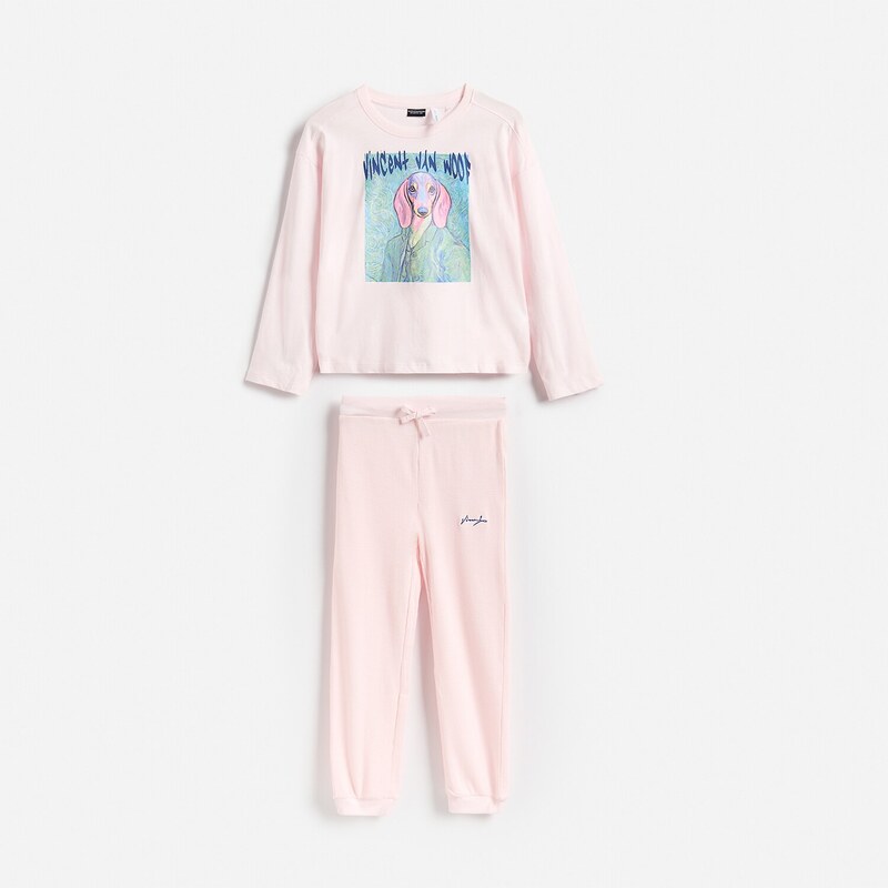 Reserved - GIRLS` PYJAMA - pastelově růžová