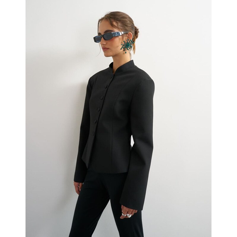 Topshop co ord drummer jacket in black