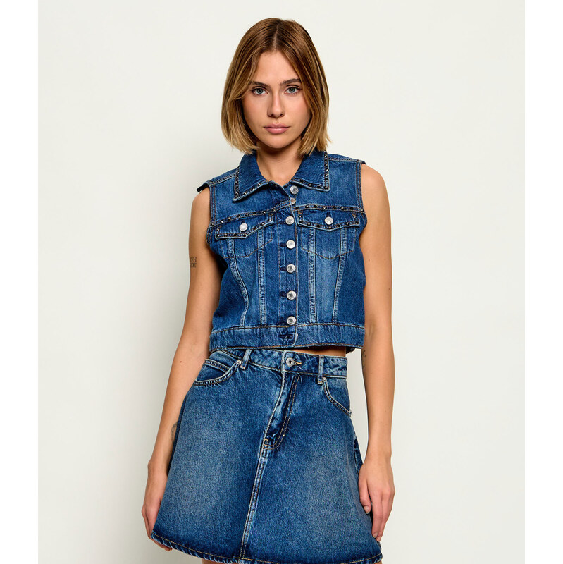 GUESS Džínová vesta Jill | Cropped Fit