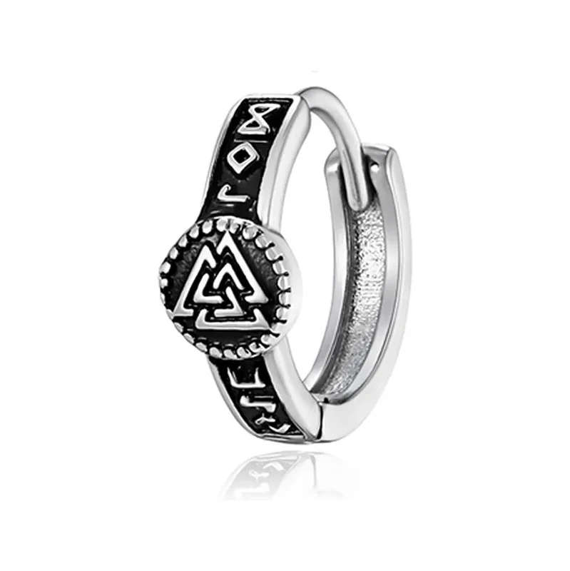 Impress Jewelry Unisex ocelová kroužková náušnice Viking Valknut