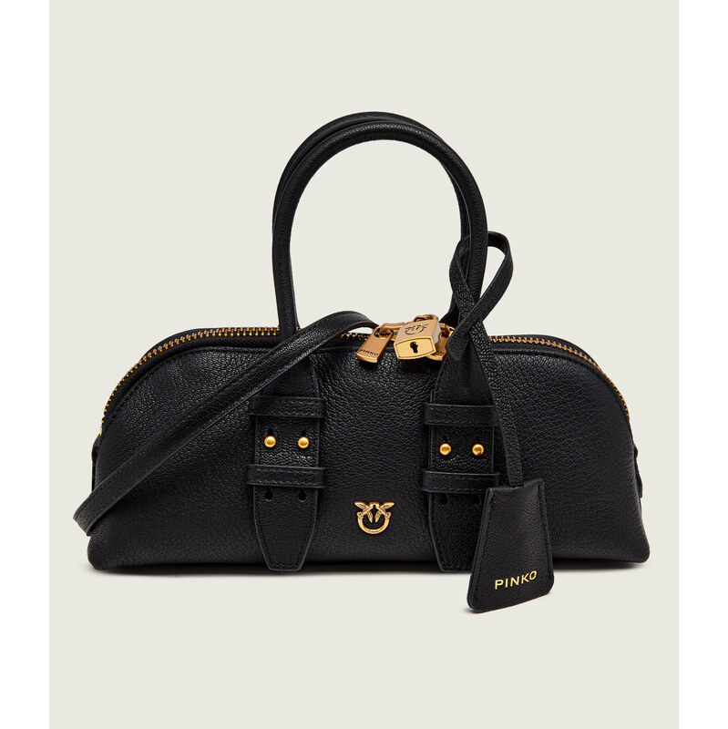 Pinko Kožený kufřík Bowling Bag Horizontal