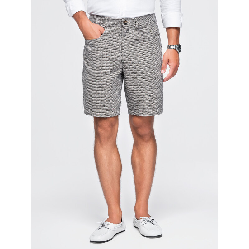 Ombre Men’s structured REGULAR FIT shorts – brown melange