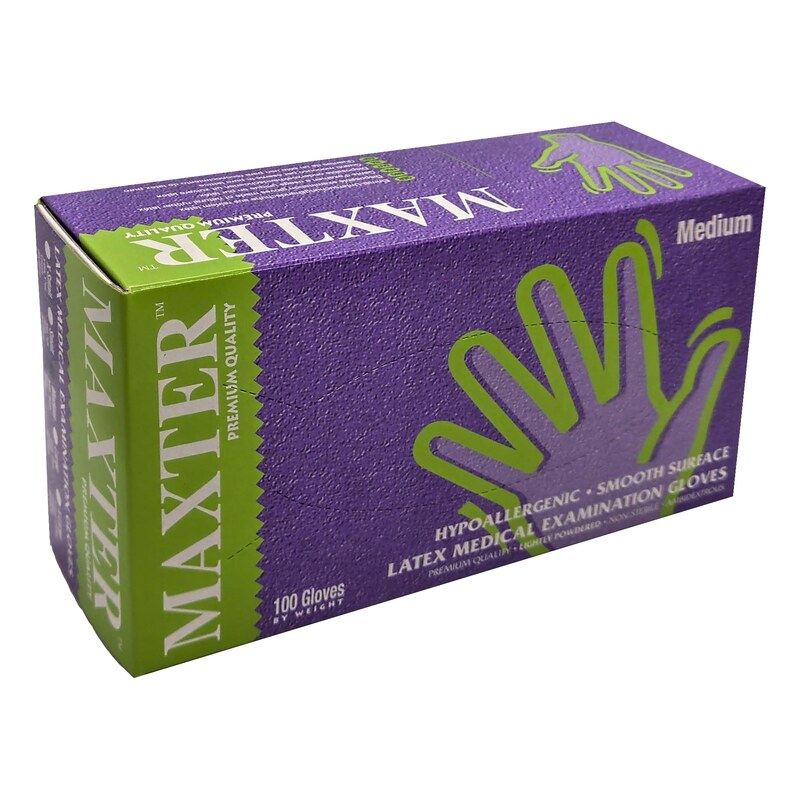 Rukavice latexové MAXTER pudrové vel.M 100ks