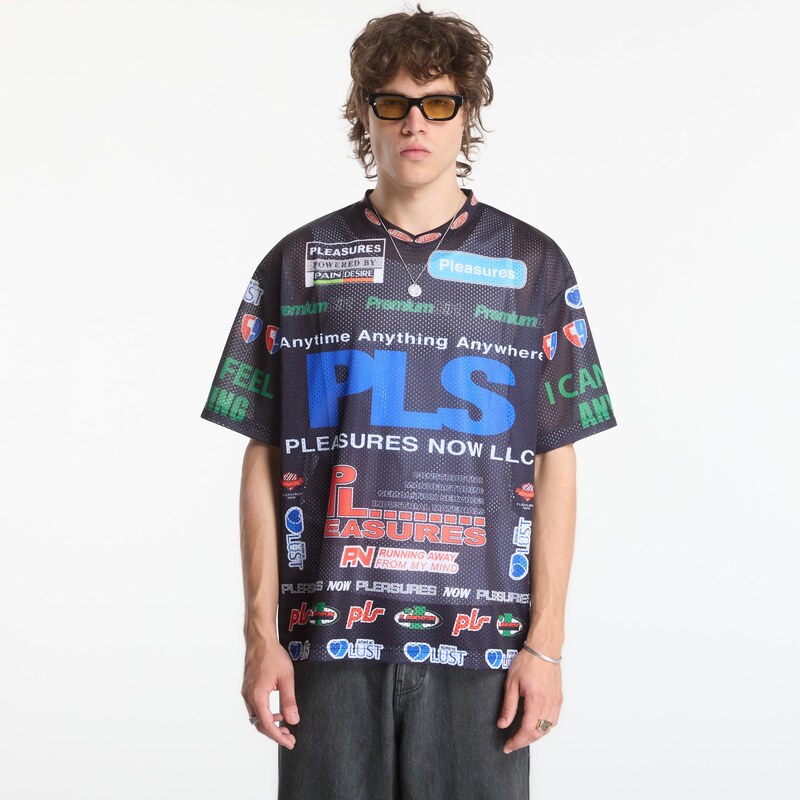Tričko PLEASURES Oral Mesh Shirt Black L