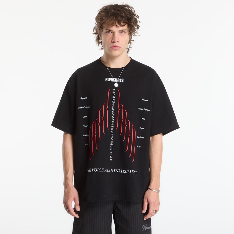 Tričko PLEASURES Choir Heavyweight Shirt Black XL