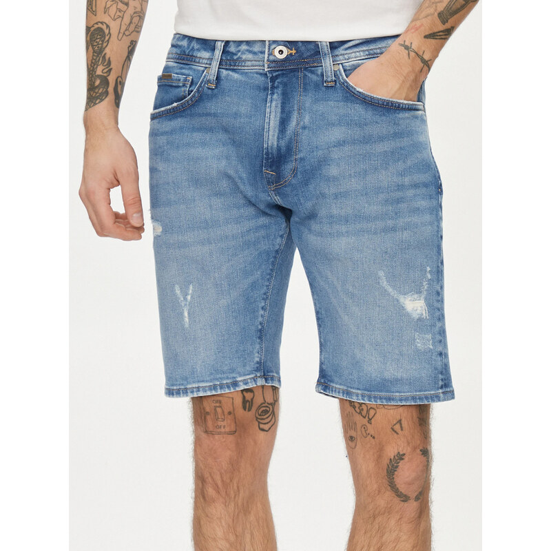 Pepe Jeans pánské modré džínové šortky