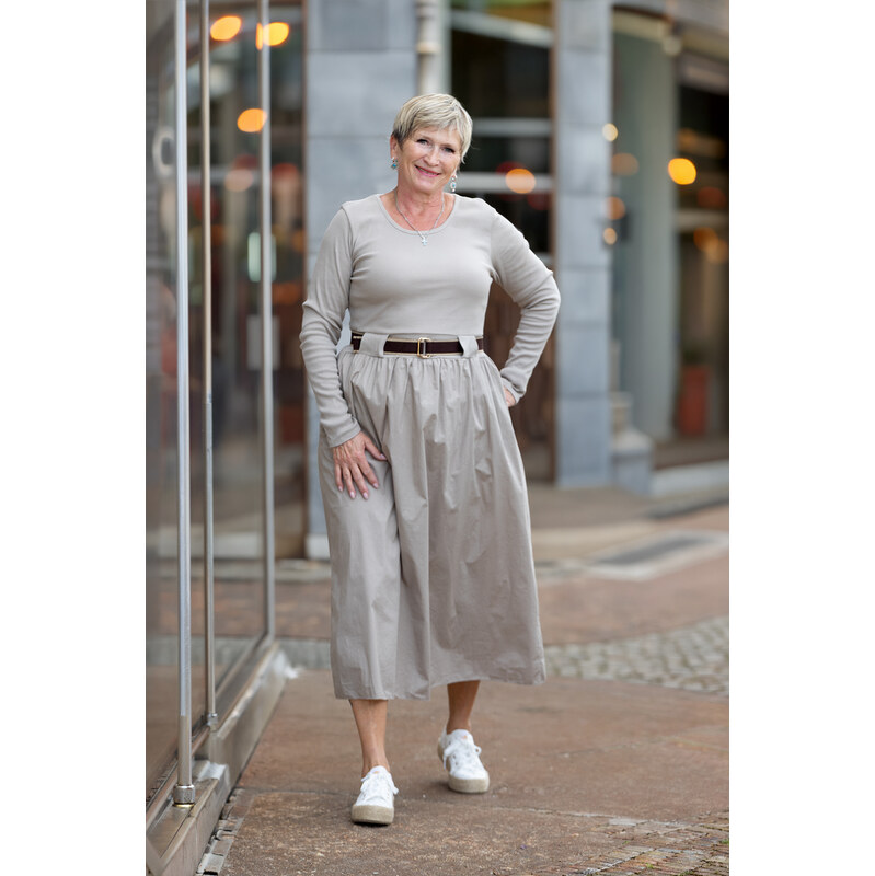 Italy fashion Dlouhé šaty MANKA Barva: Latte, Velikost: UNI: M