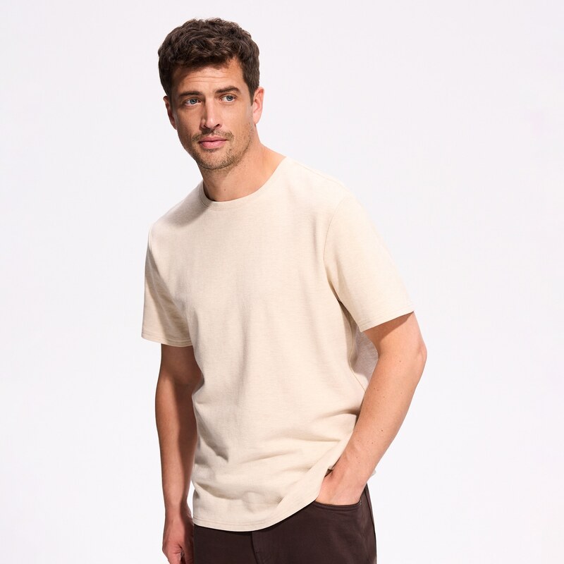 Reserved - MEN`S T-SHIRT - béžová