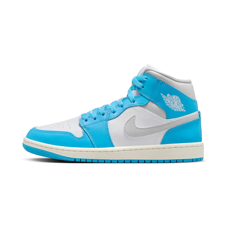 Jordan 1 Mid Dark Powder Blue White Sail Neutral Grey