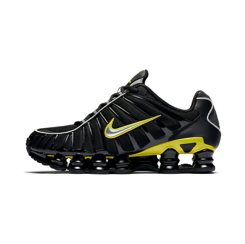 Nike Shox TL Black Dynamic Yellow Metallic Silver