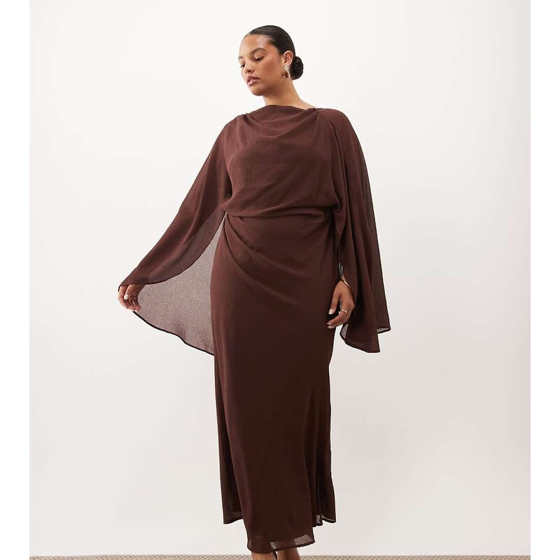 ASOS Curve ASOS DESIGN Curve kimono sleeve cape detail draped