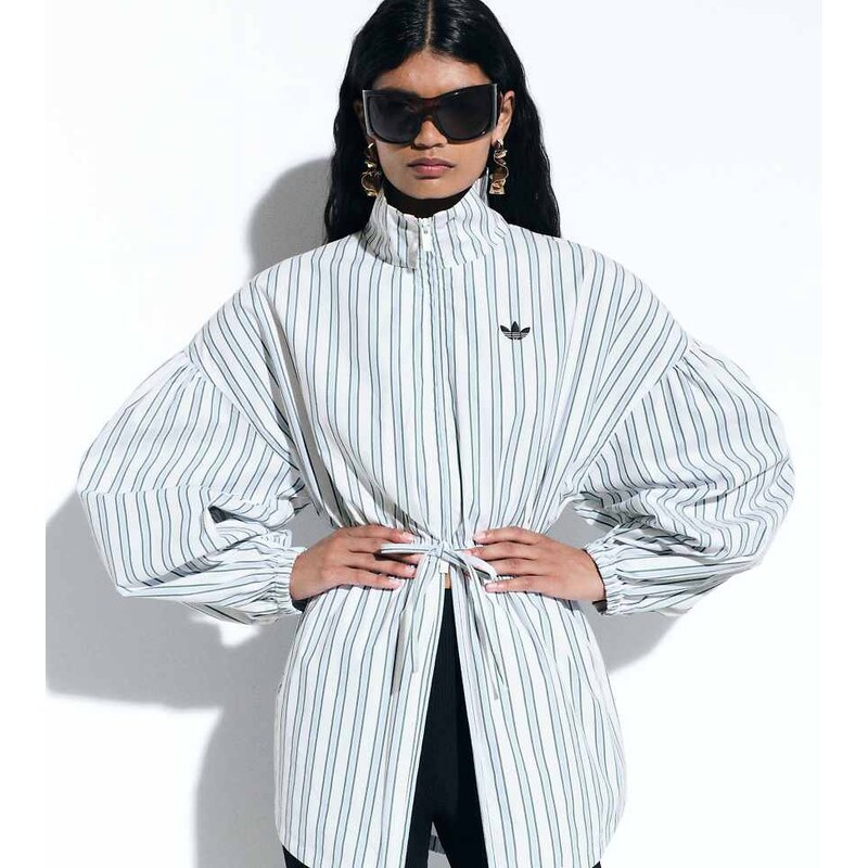 adidas Originals x ASOS funnel neck shirt with volume sleeves in