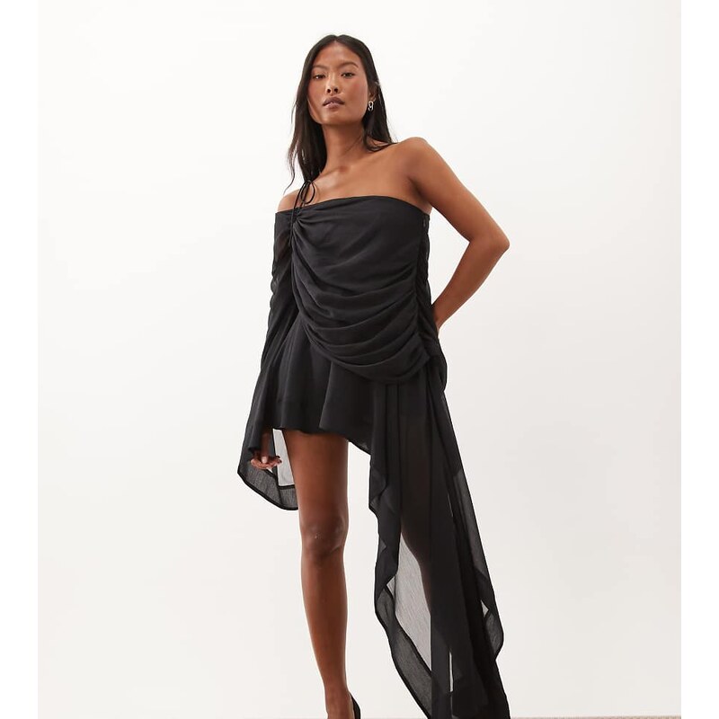 ASOS Petite ASOS DESIGN Petite one shoulder asymmetric chiffon