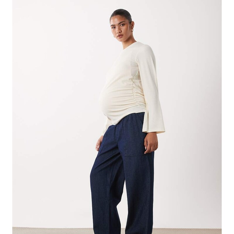 Mama.licious Mamalicious Maternity pull on straight leg jeans
