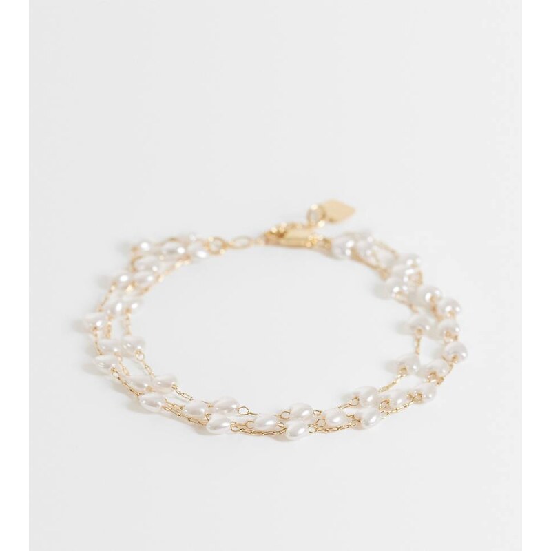 ASOS Curve ASOS DESIGN Curve multi-row dainty bracelet with faux