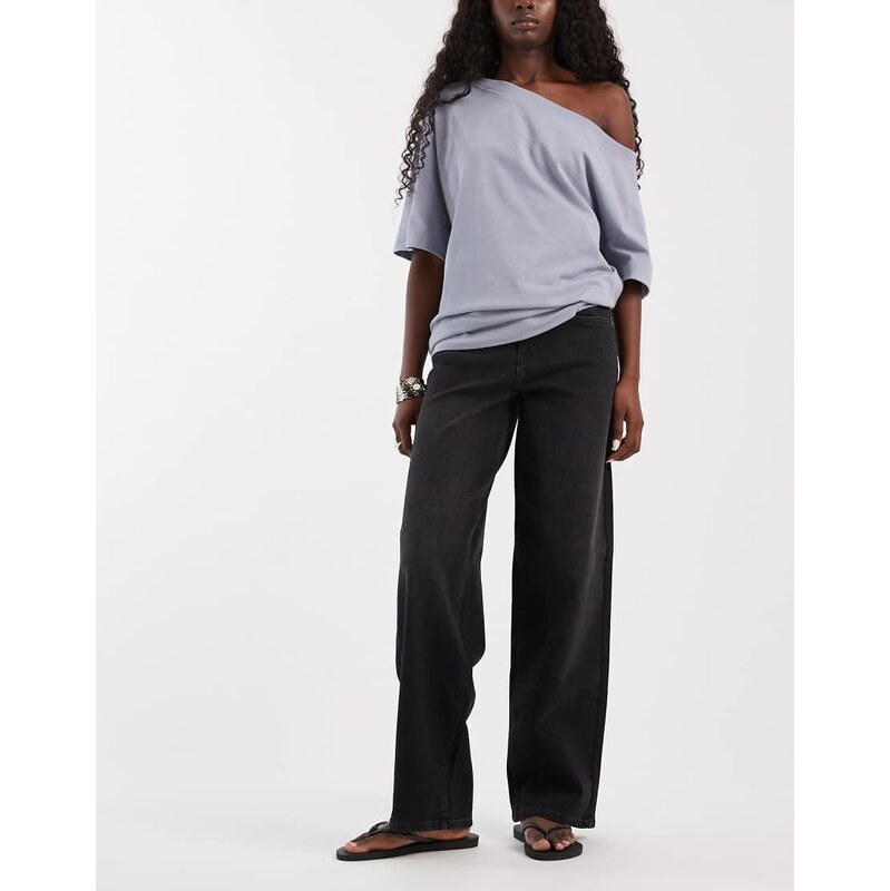 ONLY Tonnie loose straight jeans in washed black