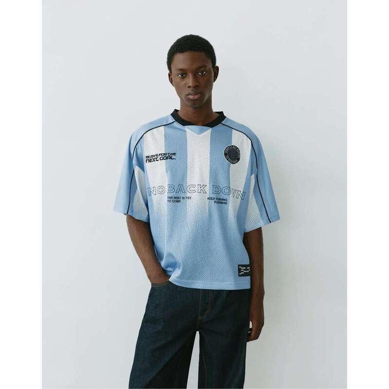 Pull&Bear Stwd new york boxy t-shirt in sky blue
