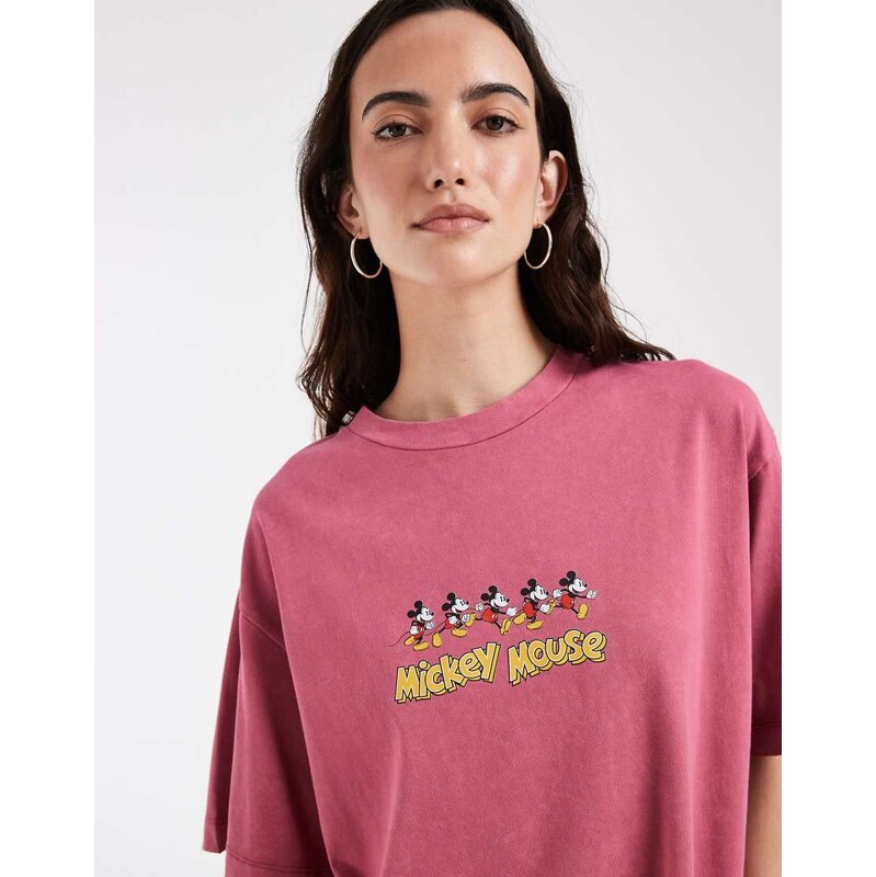 ASOS DESIGN Disney oversized washed t-shirt with Mickey Mouse
