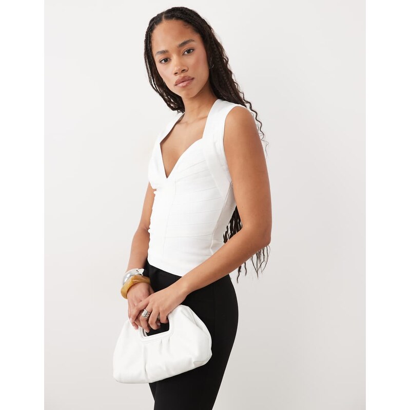 Lioness Princess sculpting bandage top in white