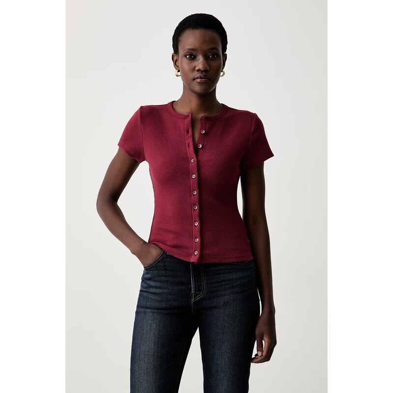 Levis tričko dámské s modalem RORY BUTTON THROUGH SS