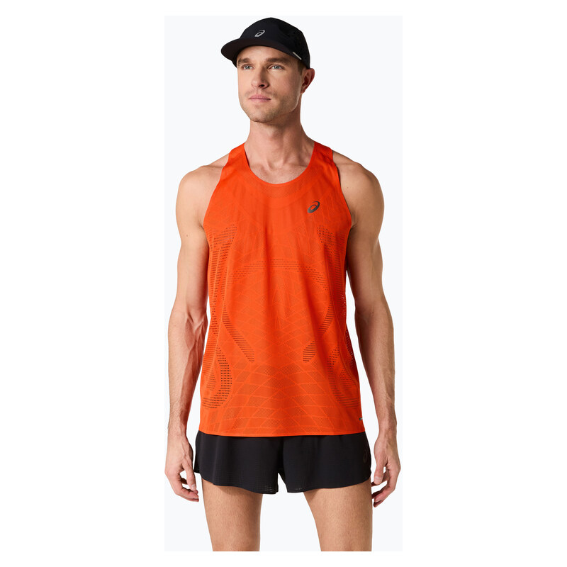Koszulka do biegania męska ASICS Metarun Singlet cherry tomato