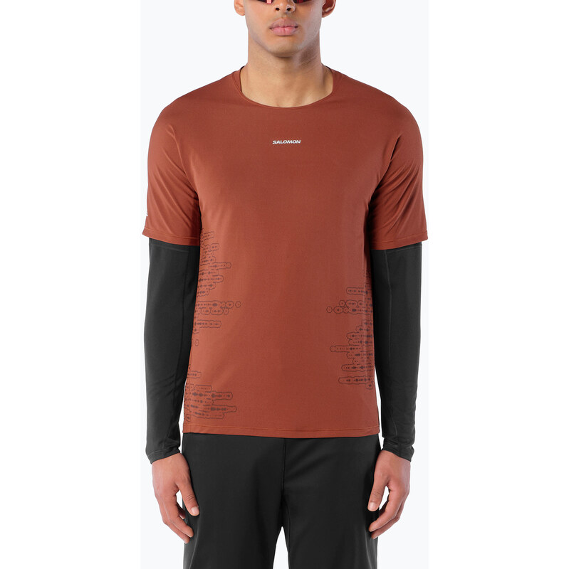 Pánské běžecké tričko Salomon Sense Aero GFX Tee SS burnt umber