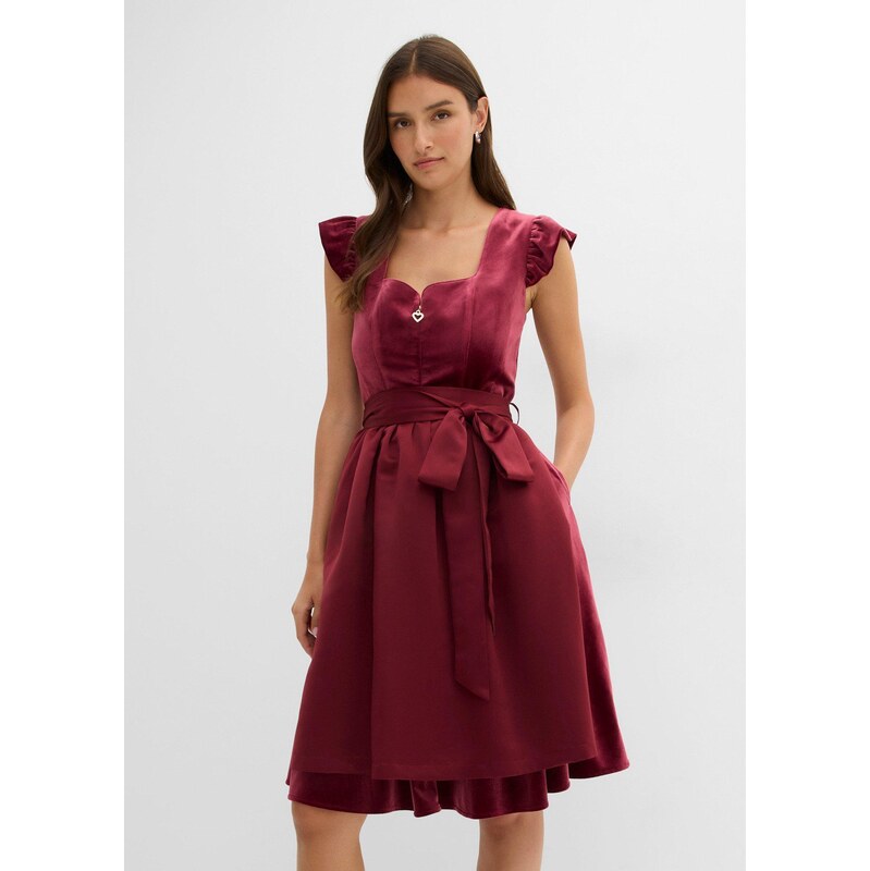 bonprix Dirndl a zástěra (2dílná souprava) červená Žena
