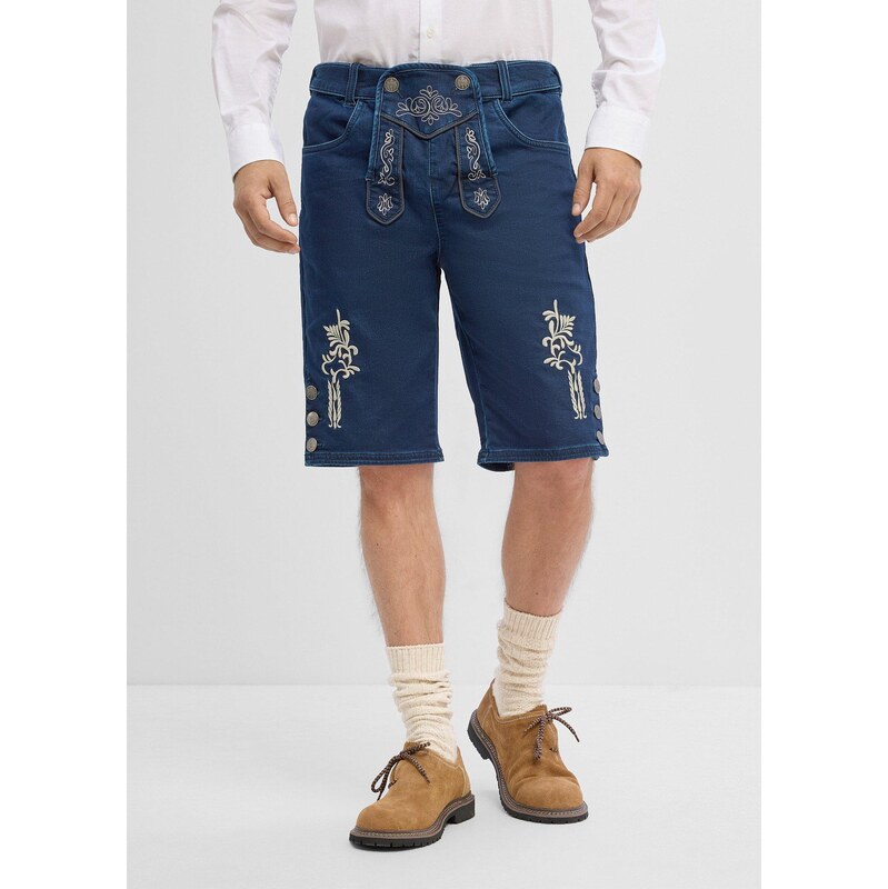 bonprix Krojové bermudy z teplákového denimu, s pohodlným pasem