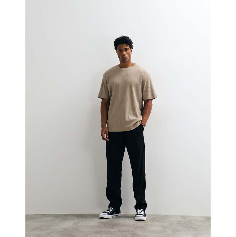 JJ Rebel loose fit chino trousers in black