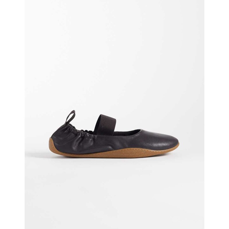 Calvin Klein leather ballet pump in mocha brown