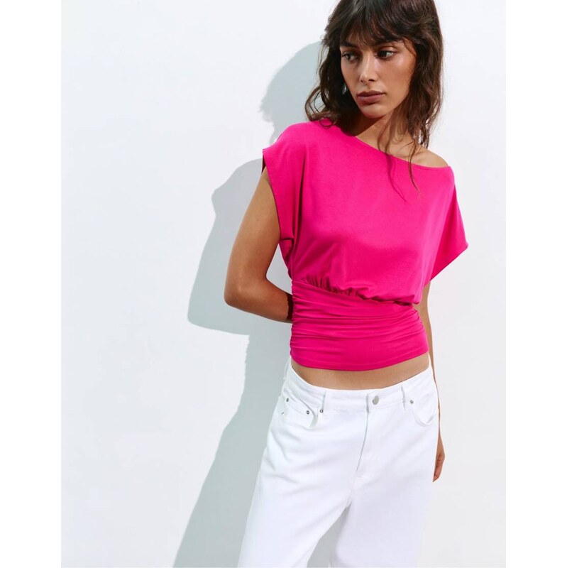Pull&Bear Asymmetric top in pink