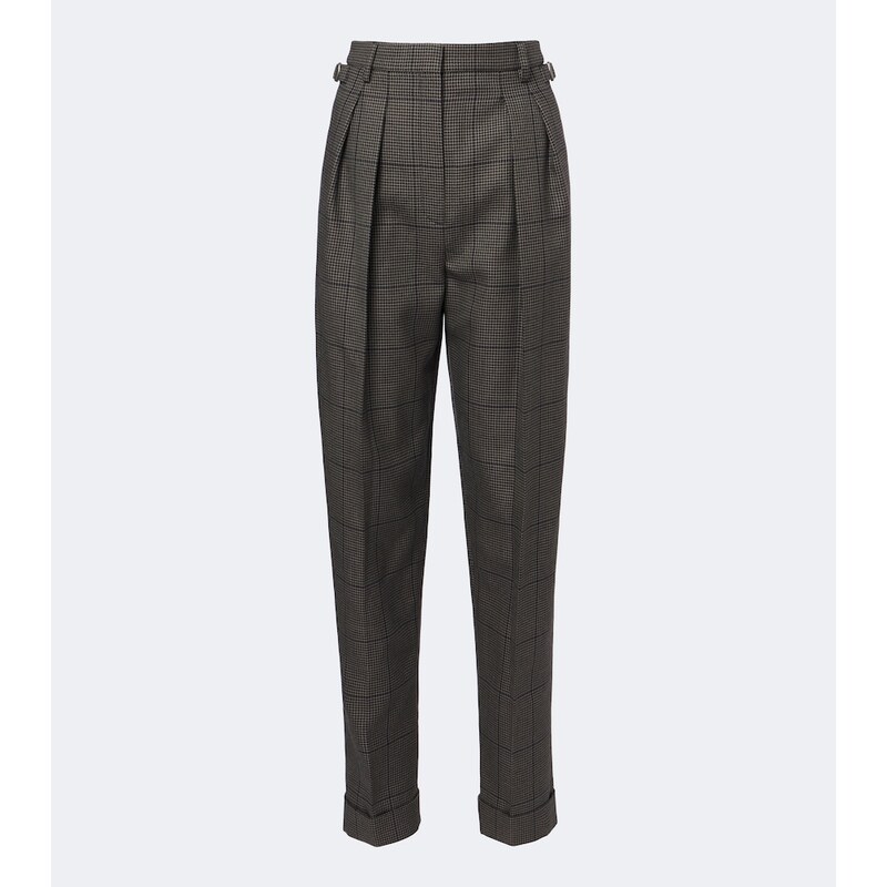 Mugler Checked wool straight pants