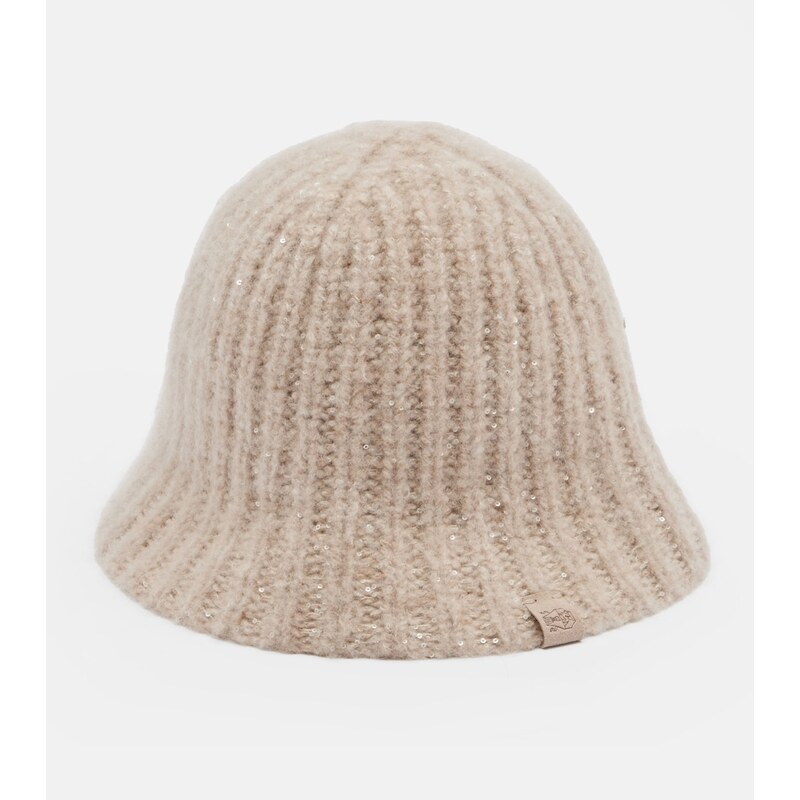 Brunello Cucinelli Sequined cashmere-blend bucket hat