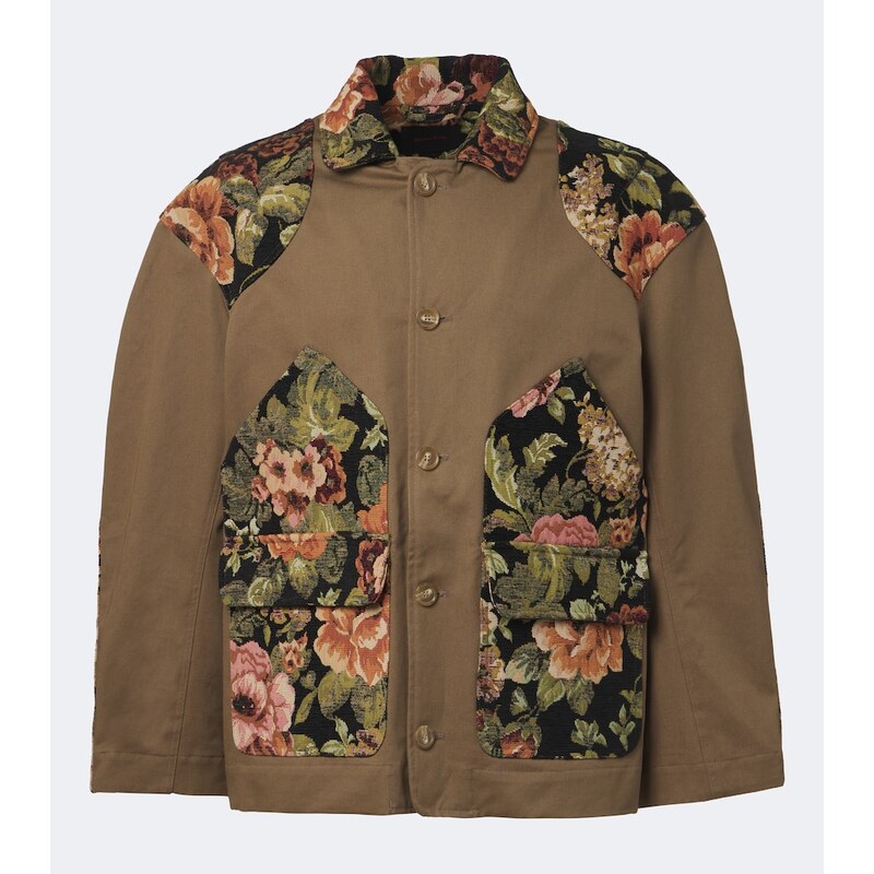 Pánská košilová bunda Simone Rocha v khaki/multi/pearl