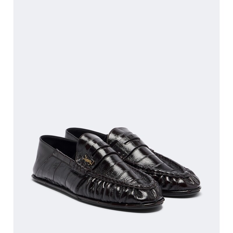 Saint Laurent Cassandre croc-effect leather loafers