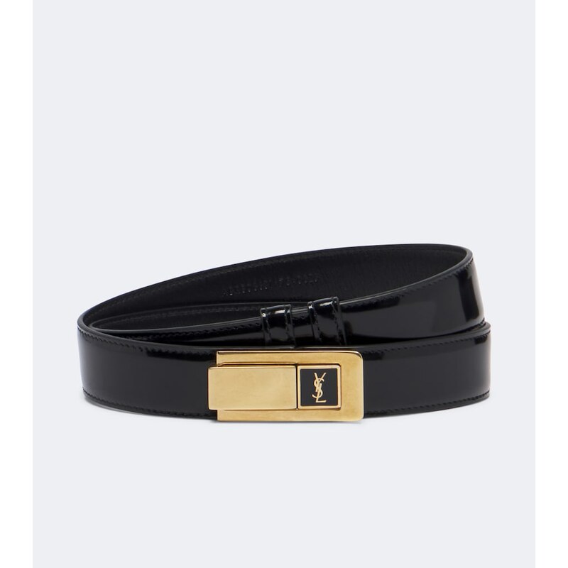 Saint Laurent Cassandre patent leather belt
