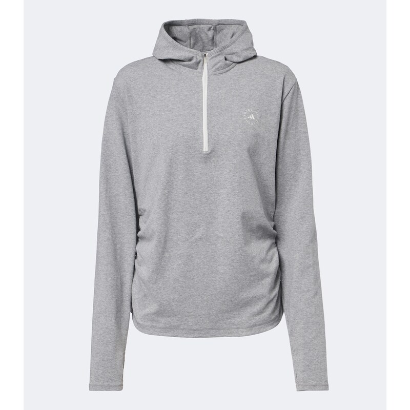 Adidas by Stella McCartney Logo jersey half-zip hoodie