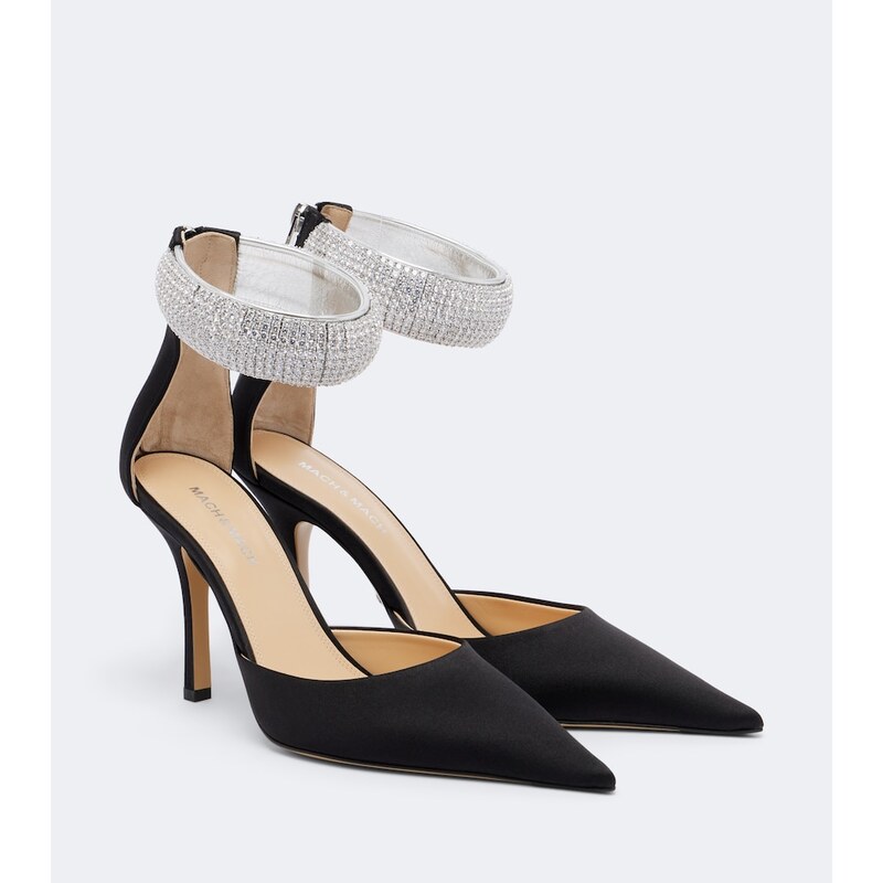 Mach & Mach Shes A Lady embellished satin pumps