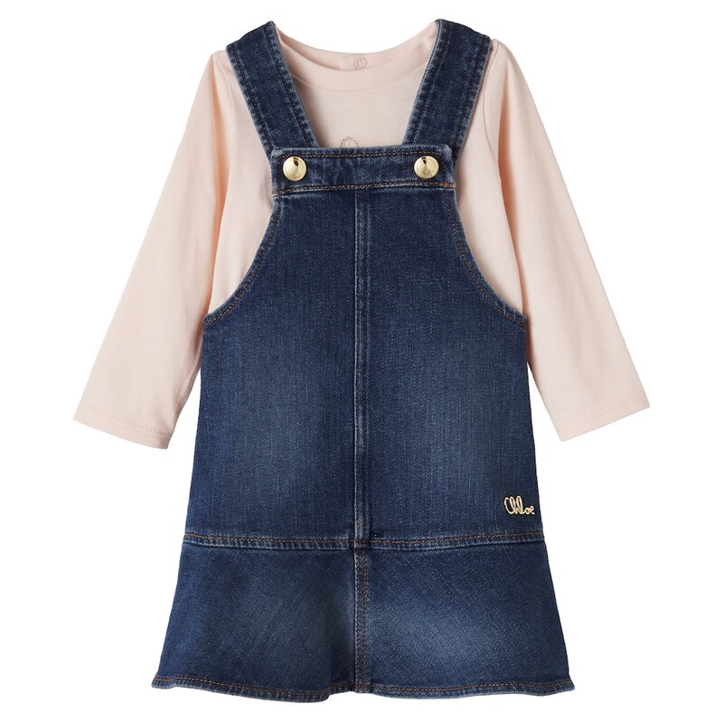 Chloé Kids Baby cotton dress and T-shirt set