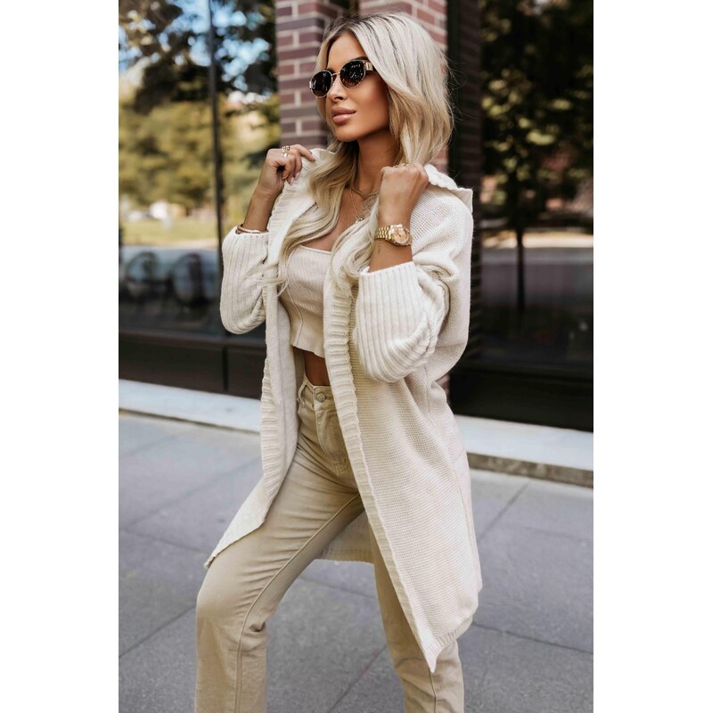 Numoco basic Numoco Pohodlný oversized kardigan s kapucí a
