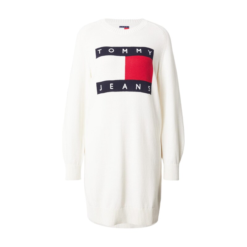 Tommy Jeans Úpletové šaty marine modrá / červená / bílá