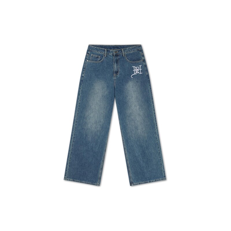 Ed Hardy Džíny modrá / bílá