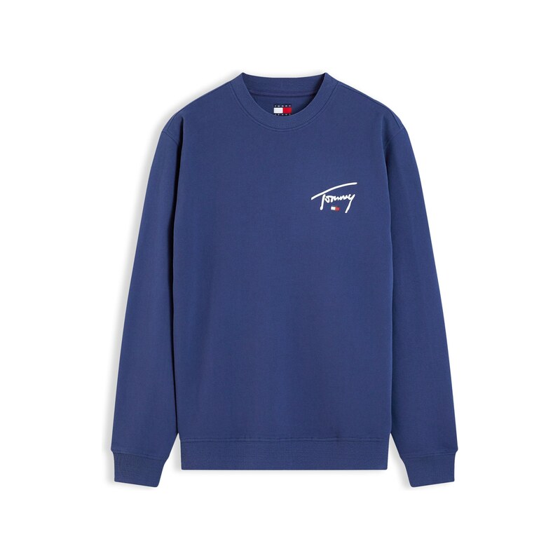 Tommy Jeans Mikina enciánová modrá / bílá