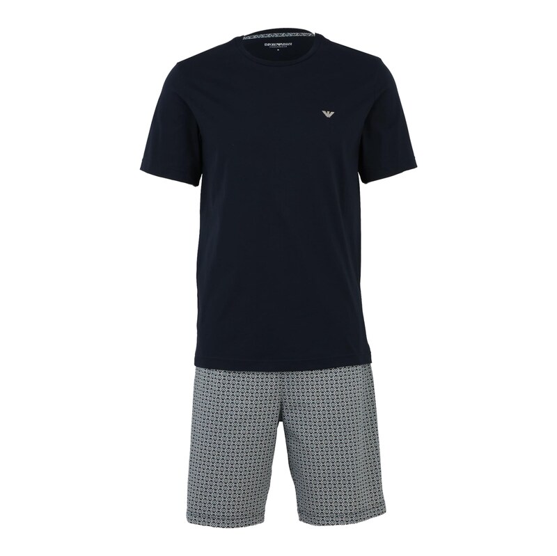 Emporio Armani Pyžamo krátké námořnická modř / smaragdová / bílá